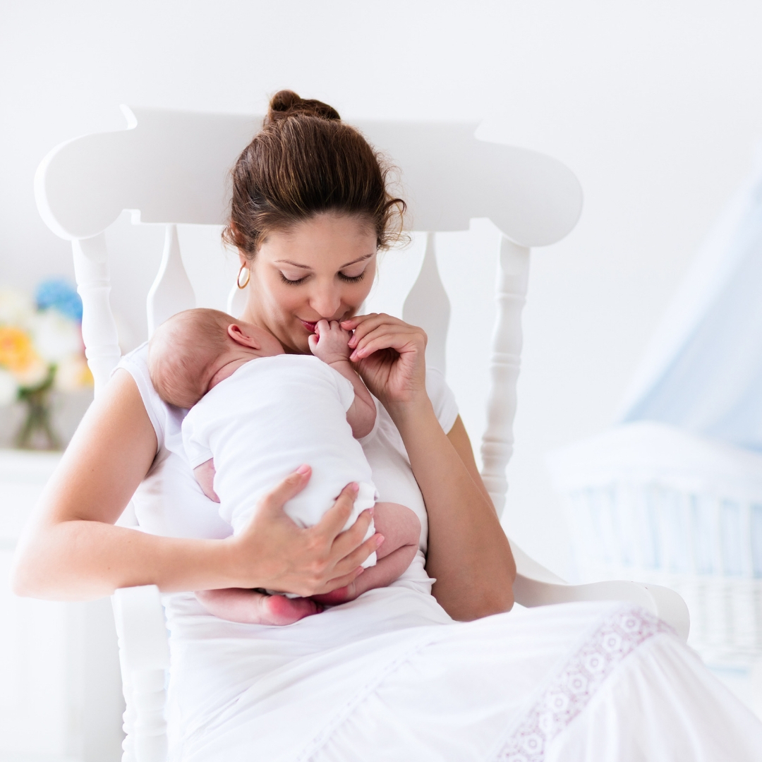 Image of a baby and a her new mums