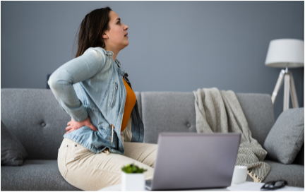 Image of a woman suffering from lower back pain