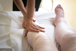Image of someone giving a lymphatic drainage massage